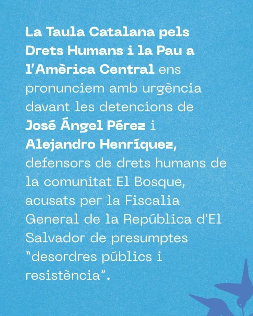 Comunicat exigim garanties per a José Ángel Pérez i Alejandro Henríquez